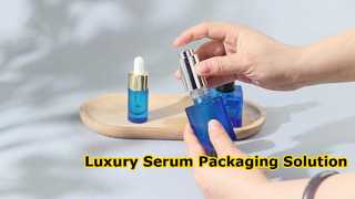 Premium Blue Glass Serum Dropper Bottles