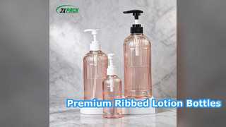 Premium Ribbed Lotion PET Pump Bottles Factory Direct
