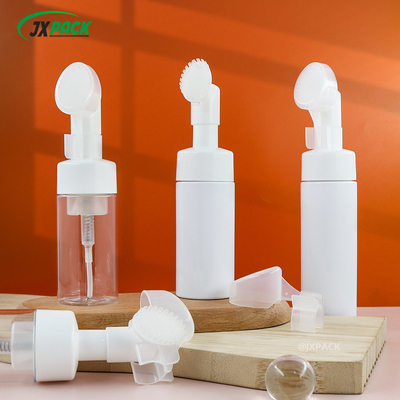 40 ml Διαυγές λευκό φούσκα αντλία μπουκάλι στρογγυλό σχήμα με σιλικόνη καθαριστική βούρτσα